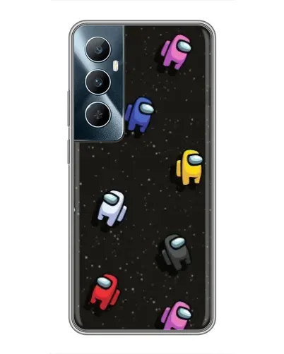 Чехол для Realme C65 с картинкой «Космический паттерн Among Us»