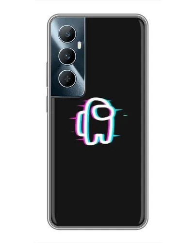 Чехол для Realme C65 с картинкой «Among Us неон»