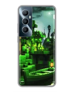 Чехол для Realme C65 с картинкой «Minecraft лесной пейзаж»