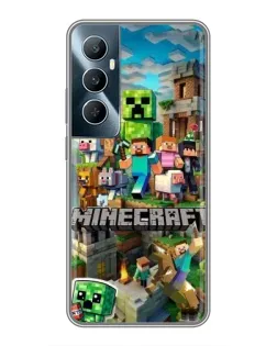 Чехол для Realme C65 с картинкой «Замок Minecraft»