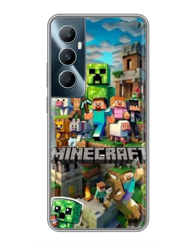 Чехол для Realme C65 с картинкой «Замок Minecraft»