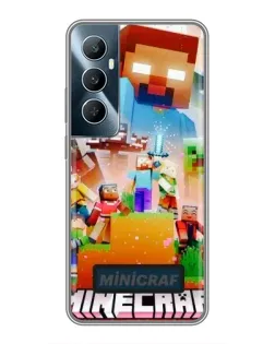 Чехол для Realme C65 с картинкой «Minecraft герои игры»