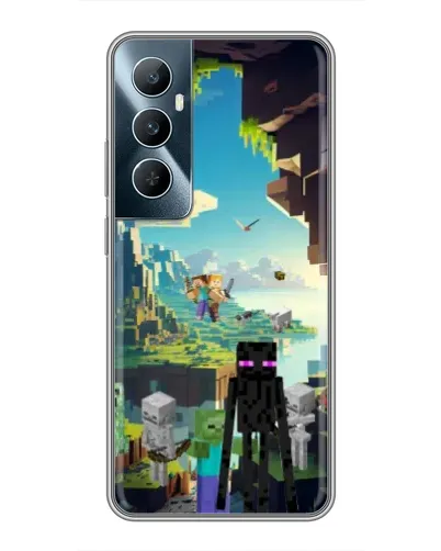 Чехол для Realme C65 с картинкой «Эндермен в лесу»