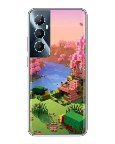 Чехол для Realme C65 с картинкой «Розовое дерево Minecraft»