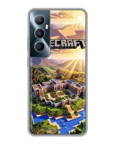 Чехол для Realme C65 с картинкой «Minecraft панорама»