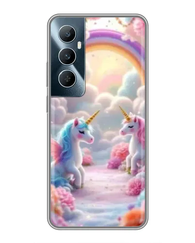 Чехол для Realme C65 с картинкой «Радуга и единороги» Чехол для Realme C65 с картинкой «Радуга и единороги»
