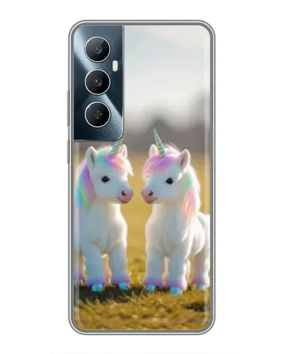 Чехол для Realme C65 с картинкой «Пара единорогов» Чехол для Realme C65 с картинкой «Пара единорогов»