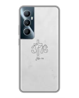 Чохол для Realme C65 з картинкою «Івана 3:16 Хрест»