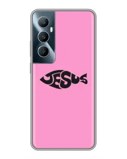 Чохол для Realme C65 з картинкою «Рожевий символ Jesus»