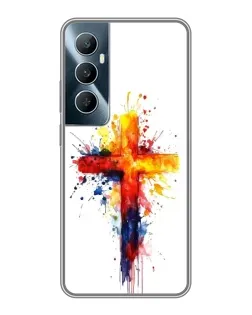 Чохол для Realme C65 з картинкою «Акварельний хрест»