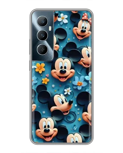 Чехол для Realme C65 с картинкой «Паттерн Микки и Минни»