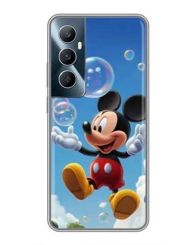 Чехол для Realme C65 с картинкой «Mickey и мыльные пузыри»