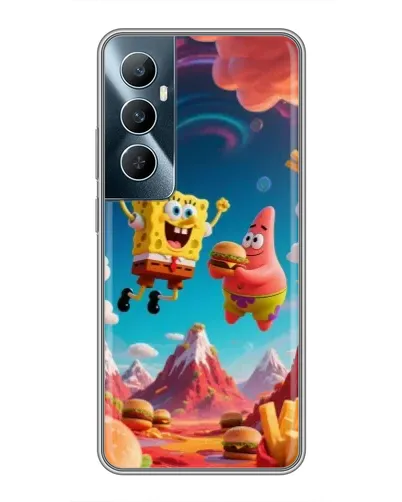 Чехол для Realme C65 с картинкой «Космический фастфуд»