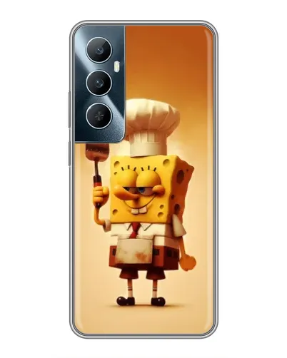 Чехол для Realme C65 с картинкой «Губка Боб повар»