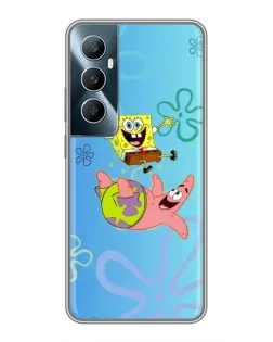Чехол для Realme C65 с картинкой «Спанч Боб и Патрик»