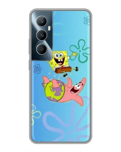 Чехол для Realme C65 с картинкой «Спанч Боб и Патрик»