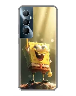 Чехол для Realme C65 с картинкой «Сияющий Спанч Боб»