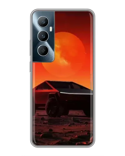 Чехол для Realme C65 с картинкой «Cybertruck на Марсе»