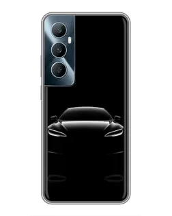 Чохол для Realme C65 з картинкою «Силует Tesla Night»