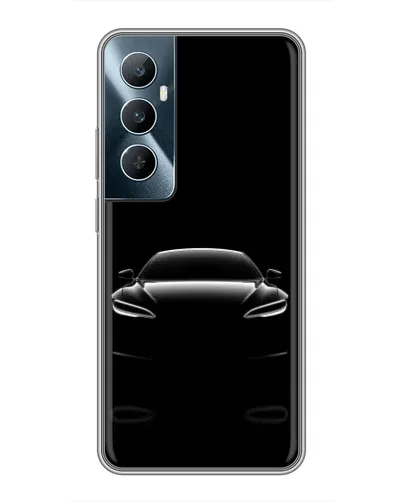 Чехол для Realme C65 с картинкой «Силуэт Tesla Night»