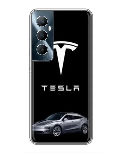 Чехол для Realme C65 с картинкой «Tesla Model Y»