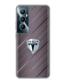 Чохол для Realme C65 з картинкою «Металева текстура Tesla»