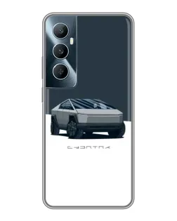 Чохол для Realme C65 з картинкою «Сріблястий Cybertruck Tesla»