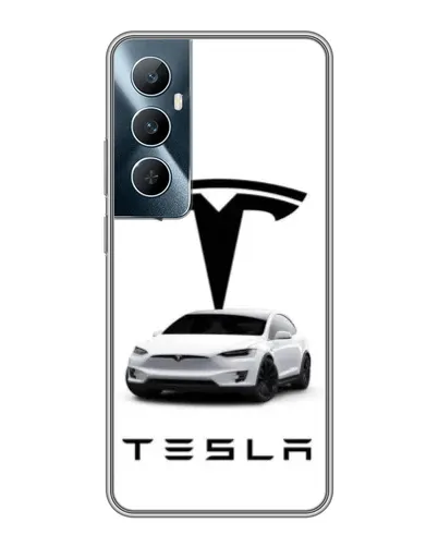 Чехол для Realme C65 с картинкой «Tesla White Style»