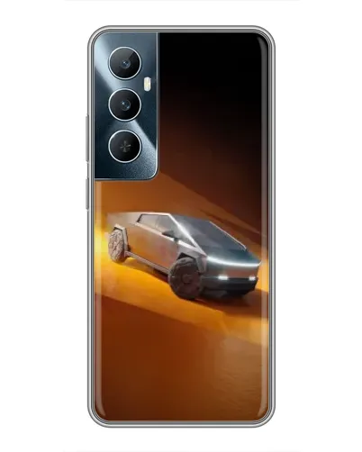Чехол для Realme C65 с картинкой «Cybertruck в пустыне»
