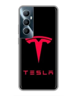 Чохол для Realme C65 з картинкою «Tesla Red Logo»