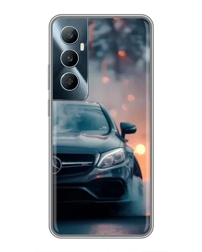 Чехол для Realme C65 с картинкой «Mercedes — ночной город»