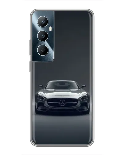 Чехол для Realme C65 с картинкой «Mercedes на черном»