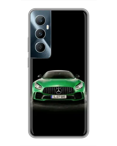 Чехол для Realme C65 с картинкой «Mercedes — неоновый лого»