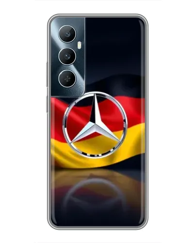 Чехол для Realme C65 с картинкой «Mercedes — флаг Германии»