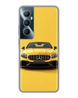 Чехол для Realme C65 с картинкой «Желтый Mercedes GT»