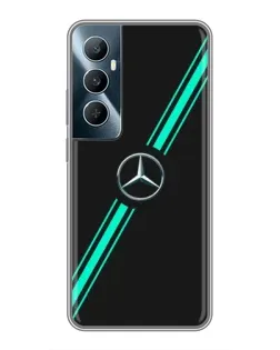 Чехол для Realme C65 с картинкой «Спортивные линии Mercedes»
