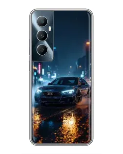 Чохол для Realme C65 з картинкою «Нічне місто та Audi»