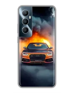 Чохол для Realme C65 з картинкою «Audi у вогняному диму»