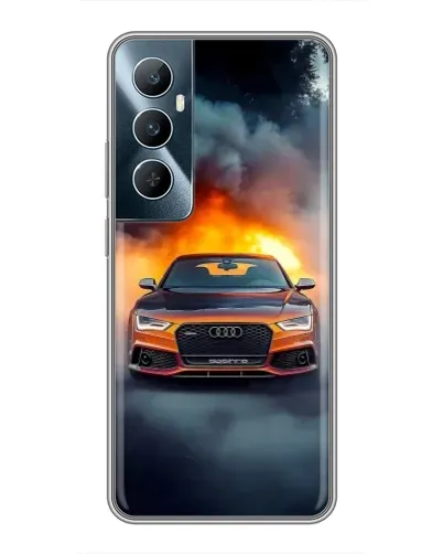 Чехол для Realme C65 с картинкой «Audi в огненном дыму» Чехол для Realme C65 с картинкой «Audi в огненном дыму»