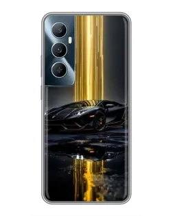 Чехол для Realme C65 с картинкой «Ночной Lamborghini драйв»