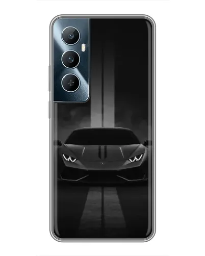 Чехол для Realme C65 с картинкой «Lamborghini симметрия дорог»