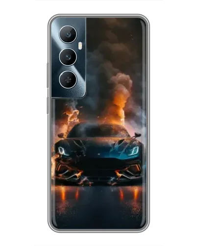 Чехол для Realme C65 с картинкой «Lamborghini дымная эстетика»
