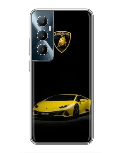 Чехол для Realme C65 с картинкой «Lamborghini желтый акцент»