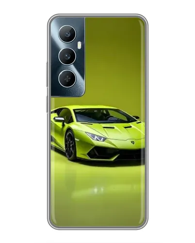 Чехол для Realme C65 с картинкой «Салатовый Lamborghini Huracan»