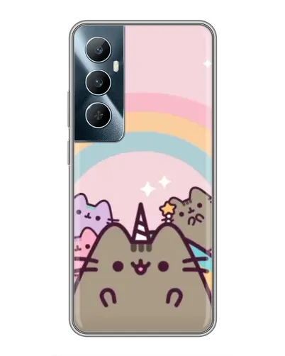 Чехол для Realme C65 с картинкой «Единорог Pusheen»