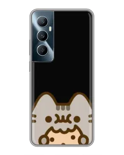 Чехол для Realme C65 с картинкой «Пушин на черном»