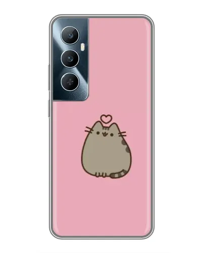Чехол для Realme C65 с картинкой «Pusheen сердце»