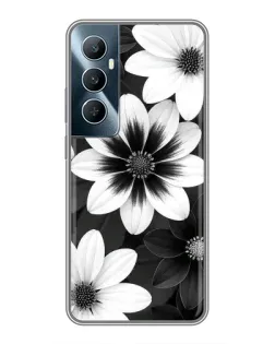 Чехол для Realme C65 с картинкой «Монохромные астры»