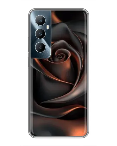 Чехол для Realme C65 с картинкой «Шелковая черная роза»