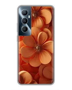Чехол для Realme C65 с картинкой «Оранжевый макро цветок»